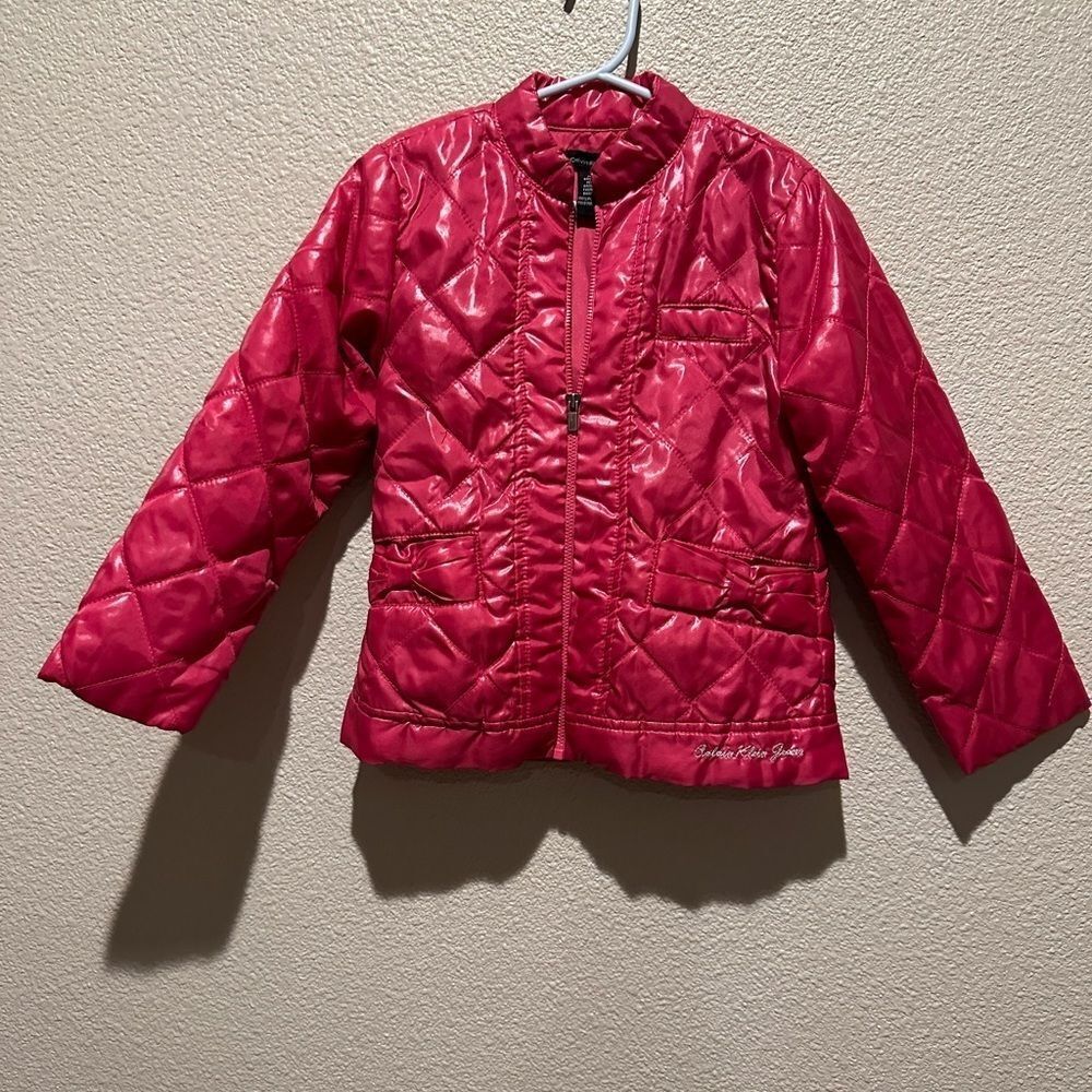 Calvin Klein Jeans Girl Pink Puffer Jacket Size 4